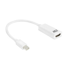 ACT 0,15 meter Mini DisplayPort male naar HDMI-A female adapter, 0,15 m, Mini DisplayPort, HDMI Type A (Standaard), Mannelijk, Vrouwelijk, Recht