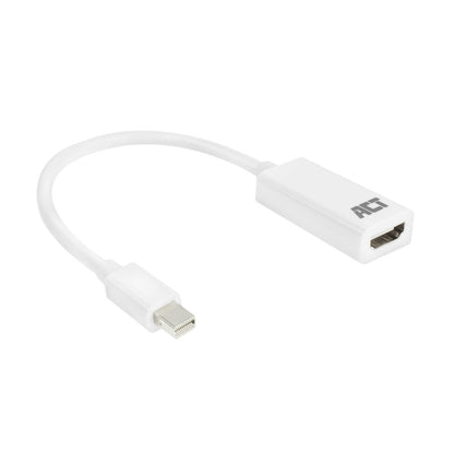 ACT 0,15 meter Mini DisplayPort male naar HDMI-A female adapter, 0,15 m, Mini DisplayPort, HDMI Type A (Standaard), Mannelijk, Vrouwelijk, Recht