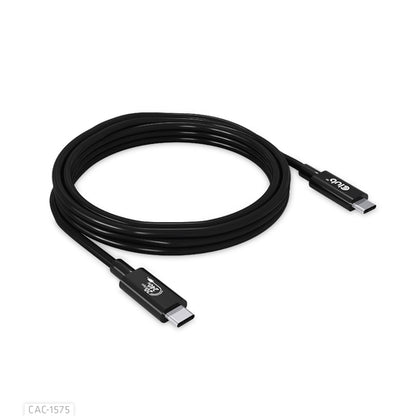 CLUB3D USB4 Gen2x2 Type-C Bi-Directional Cable 4K60Hz, Data 20Gbps, PD 240W(48V/5A) EPR M/M 2m USB IF GECERTIFCIEERD, 2 m, USB C, USB C, USB4 Gen 2x2, 20 Gbit/s, Zwart