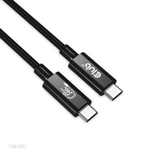 CLUB3D USB4 Gen2x2 Type-C Bi-Directional Cable 4K60Hz, Data 20Gbps, PD 240W(48V/5A) EPR M/M 2m USB IF GECERTIFCIEERD, 2 m, USB C, USB C, USB4 Gen 2x2, 20 Gbit/s, Zwart