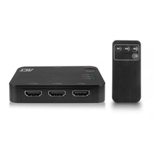 ACT 4K HDMI Switch 3x1, HDMI, Zwart, 60 Hz, 1920 x 1080 (HD 1080), 3840 x 2160, 1080p, 2160p, 4096 x 2160 Pixels