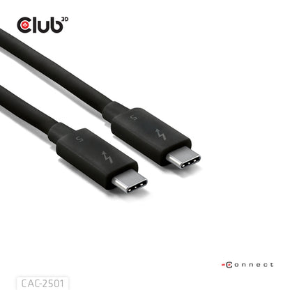 CLUB3D Thunderboltâ¢ 5 Gecertificeerd 8K240Hz 80/120 Gbps EPR 240 Watt Kabel M/M 1m, Man, Man, 1 m, Zwart, 120 Gbit/s, 2 g