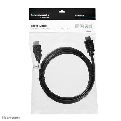 Neomounts HDMI6MM HDMI kabel - 1.8 meter, Zwart, Kunststof, 90 g, 320 mm, 5 mm, 300 mm