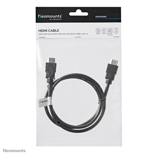 Neomounts HDMI3MM HDMI kabel - 1 meter, Zwart, Kunststof, 60 g, 250 mm, 3 mm, 300 mm