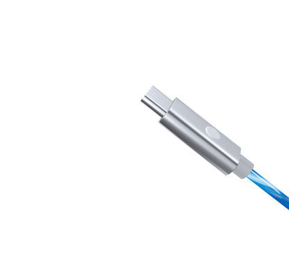 Oniverse ONICAB1-CTYPEC2-LED, 2 m, USB A, USB C, Blauw, Zilver