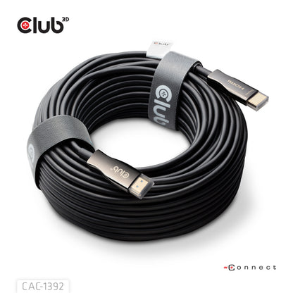 CLUB3D HDMIâ¢ Hybrid AOC Cable 8K60Hz/4K120Hz 30m / 98.42 ft, 30 m, HDMI Type A (Standaard), HDMI Type A (Standaard)
