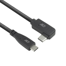 ACT USB 3.0 10Gbps 60W USB Type-C (recht) naar USB Type-C (haaks links/rechts) kabel, 0,5 meter, 0,5 m, USB C, USB C, USB 3.2 Gen 2 (3.1 Gen 2), 10 Gbit/s, Zwart