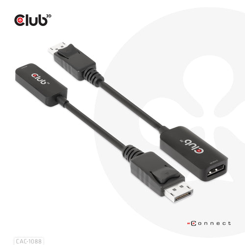 CLUB3D DisplayPort1.4 to HDMI 4K120Hz/8K60Hz HDR Active adapter M/F, 0,21 m, DisplayPort, HDMI, Mannelijk, Vrouwelijk, Recht