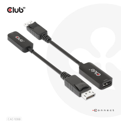 CLUB3D DisplayPort1.4 to HDMI 4K120Hz/8K60Hz HDR Active adapter M/F, 0,21 m, DisplayPort, HDMI, Mannelijk, Vrouwelijk, Recht