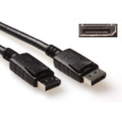 ACT 3 meter DisplayPort kabel, male - male, power pin 20 aangesloten., 3 m, DisplayPort, DisplayPort, Mannelijk, Mannelijk, 3840 x 2160 Pixels
